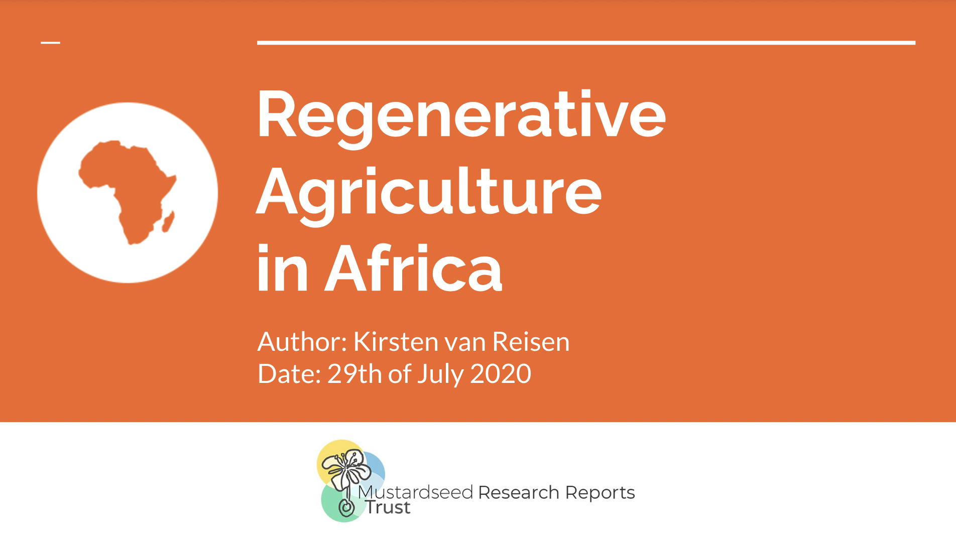 Regenerative Agriculture report Africa